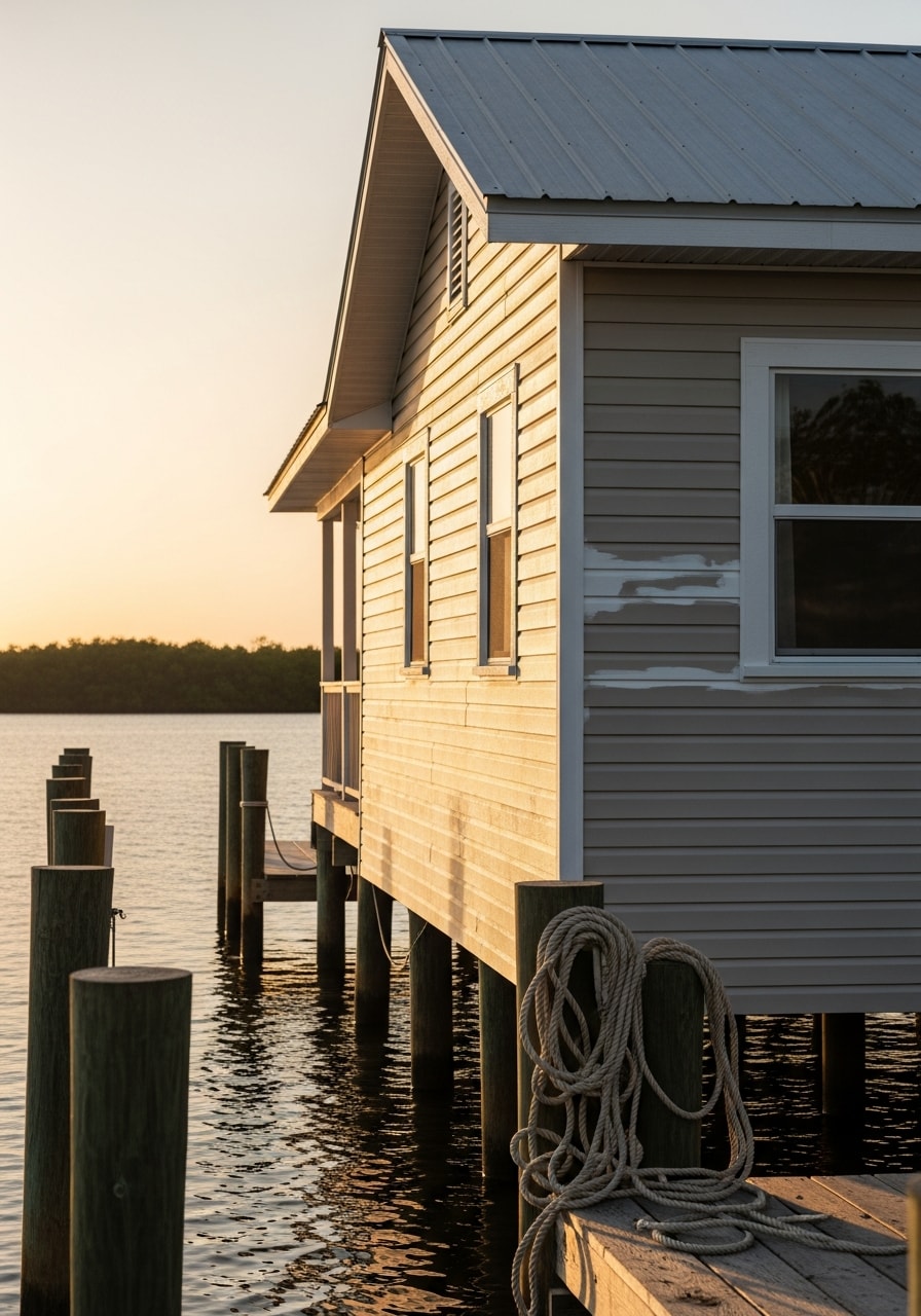 Everglades City homeowner and service professional at a waterfront property, showing our experience with the area's distinctive residential environment.